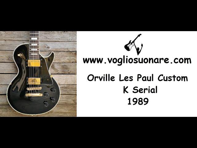 1989 Orville Les Paul Custom LPC75 Black K Serial with hard case