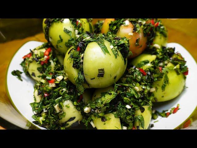 ЗЕЛЕНЫЕ ПОМИДОРЫ ПО-ГРУЗИНСКИ.СОЛИМ ПО МАМИНОМУ РЕЦЕПТУ/ GREEN TOMATOES IN GEORGIAN