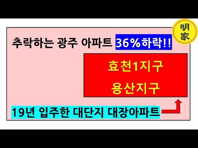 추락하는 광주 아파트 하락율 최대 [효천1지구, 용산지구]