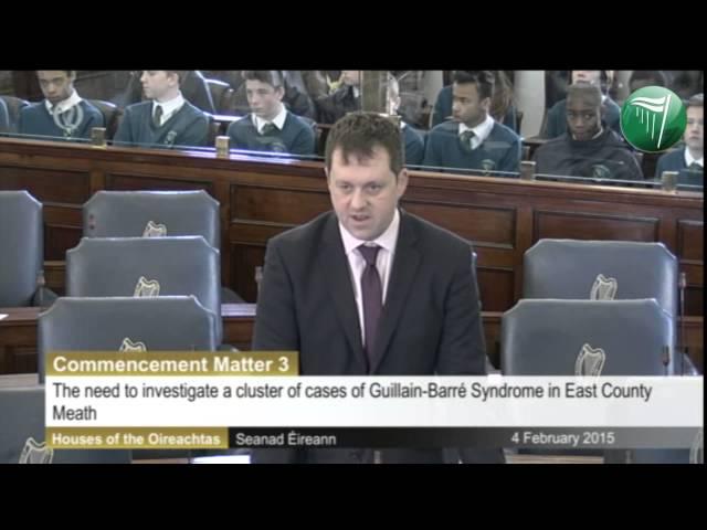 Senator Thomas Byrne raising concerns regarding Guillain Barré Syndrome in East Meath