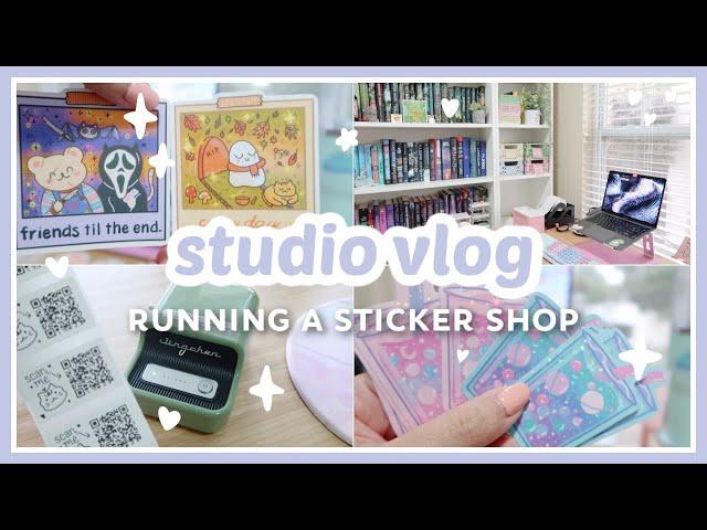 studio vlog: making stickers, packing orders, testing the niimbot b21 label printer!