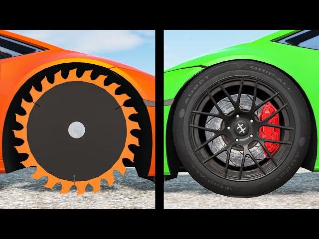 Saw Wheel vs Round Wheel - Beamng drivе