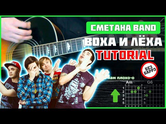 СМЕТАНА band - Воха и Лёха | Tutorial | Аккорды и бой | Без баррэ