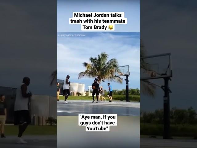 Michael Jordan plays basketball with Tom Brady and talks trash! (via ClaireCroox10/Instagram)
