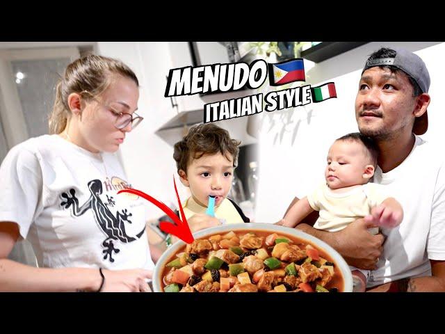 MY ITALIAN WIFE NAGLUTO NANAMAN NG FILIPINO FOOD! MENUDO! | THE NIAN FAM  