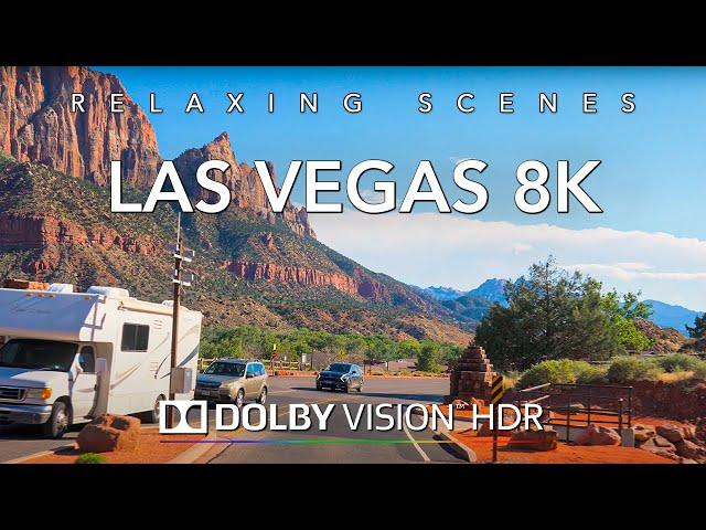 Driving Las Vegas in 8K HDR Dolby Vision - Zion Utah to Las Vegas Nevada