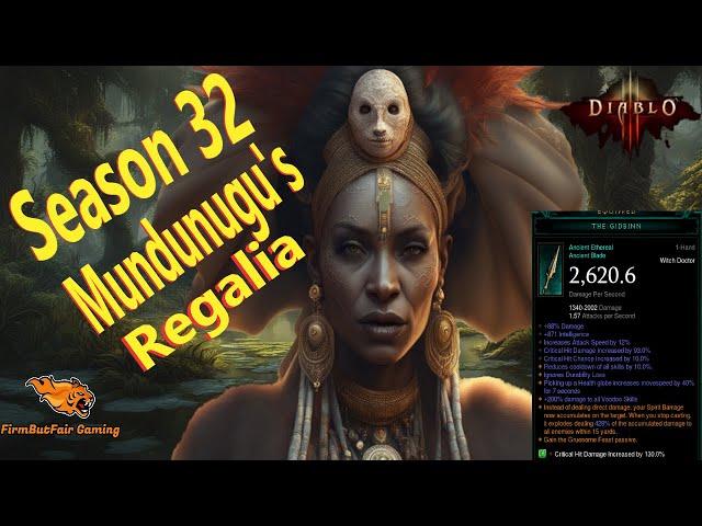 Diablo 3: Season 32 - Witch Doctor - Mundunugu's Regalia Build - Spirit Barrage Guide