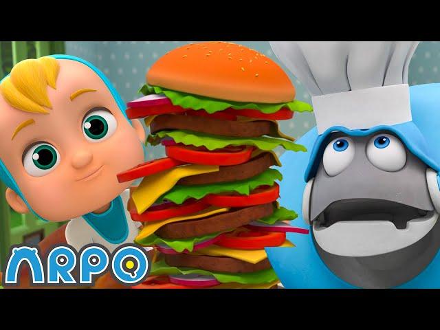 Giant Burger for Hungry Hungry Baby!!! | 1 HOUR OF ARPO! | Funny Robot Cartoons for Kids!