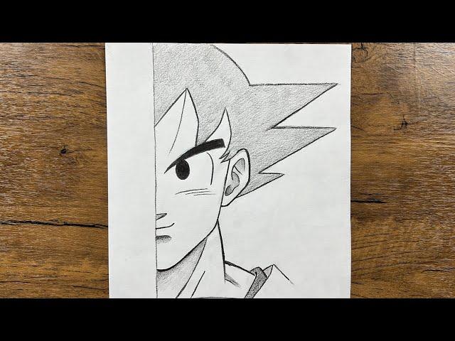 Easy goku drawing for beginners | How to draw Goku step-by-step