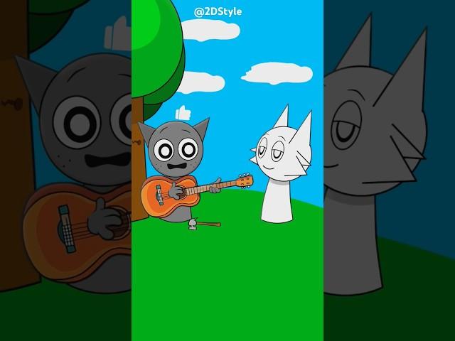 Wenda & Gray|Funny cat playing guitar Sprunki #sprunki