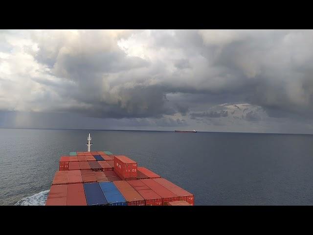 I keep getting asked... "Can you see the rain at sea?". This is how it looks. 