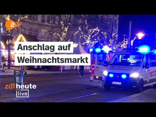 Autofahrer fährt in Menschenmenge auf Magdeburger Weihnachtsmarkt | ZDFheute live