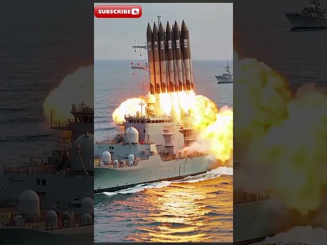 ​​Full Firepower! Warship Missile Salvo in Action #SteelTide #NavalPower​