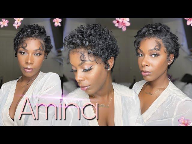 Beginner Friendly | Short Frontal Look Wig | ￼Sensationnel Synthetic HD Lace Front Edge Wig - Amina