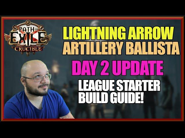 [POE 3.21]Lightning Arrow and Artillery Ballista Raider DAY 2 PROGRESSION on Crucible League Start!