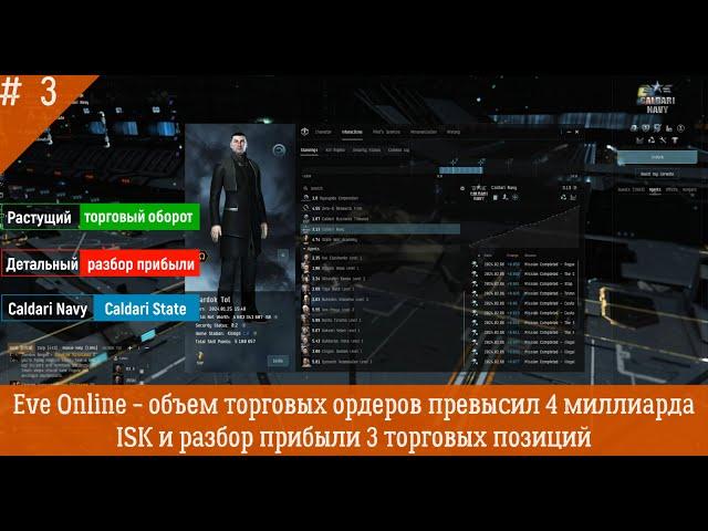 Eve Online #3 - объем торговых ордеров превысил 4 миллиарда ISK и разбор прибыли 3 торговых позиций