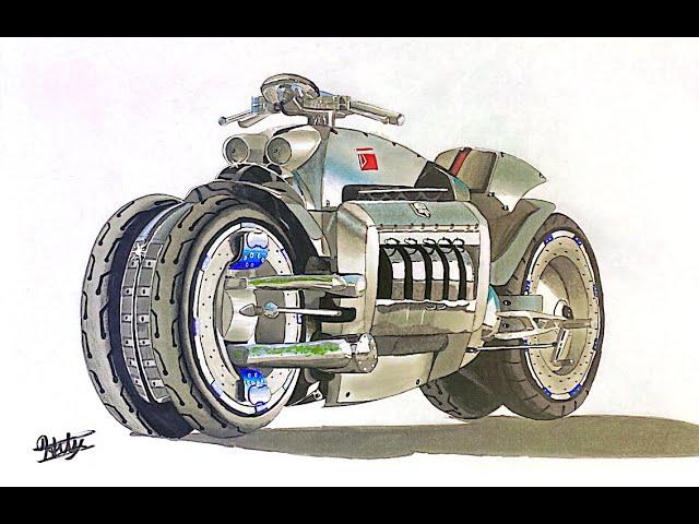 Drawing a REALISTIC Dodge Tomahawk!!