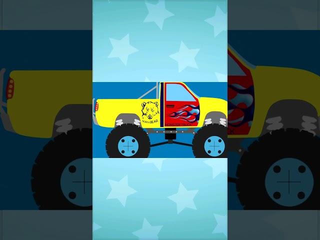 Большие машины - Пожарная Машина Монстр-Трак и Желтые Монстр Траки - Песенки  #песенкипромашинки