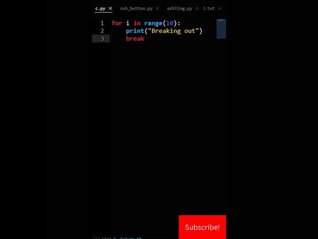 Python How To Break Out Of For Loop