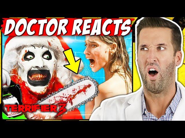 ER Doctor REACTS to CRAZIEST Terrifier 3 Injuries