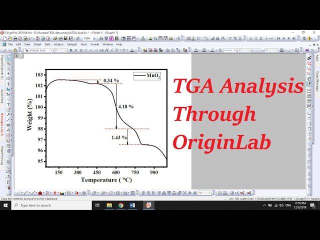 TGA Analysis Through OriginLab (Thermal properties of nanomaterials) - 15