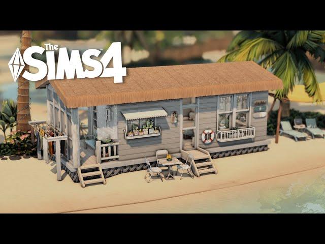 ️ Cozy Tiny Beach House | Sims 4 Stop Motion | NO CC