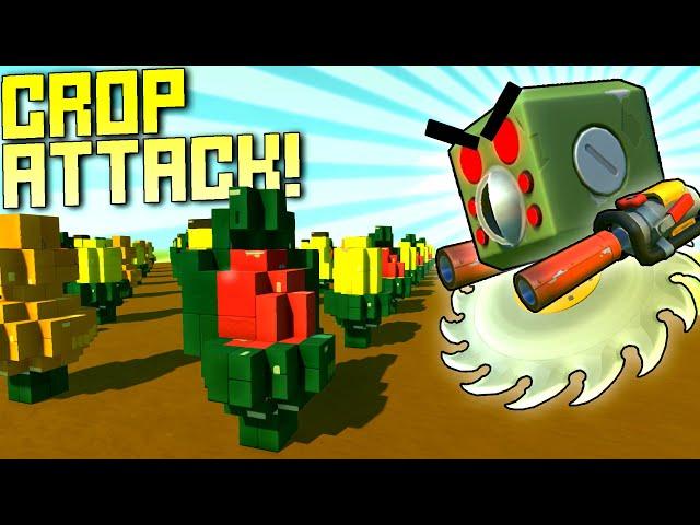 Farm Bot Raid Challenge, But WE ARE THE FARM BOTS!  - Scrap Mechanic Multiplayer Monday