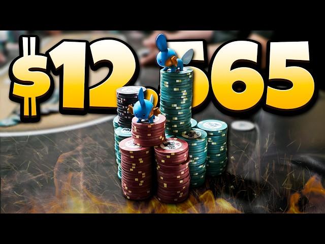 Stuck in a $12,500 POT with TOP PAIR at $5/10?! | Poker Vlog #295