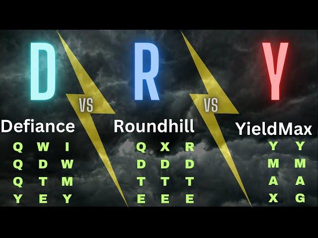 Defiance QQQY, WDTE, & IWMY vs Roundhill QDTE, XDTE, & RDTE vs YieldMax YMAX & YMAG Weekly Series