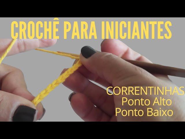 Crochê para iniciantes correntinhas, ponto alto e ponto baixo