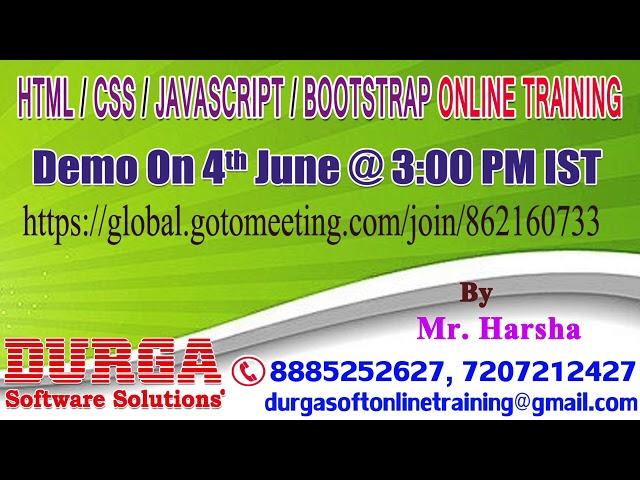 HTML/CSS/JAVASCRIPT/BOOTSTRAP Online Training