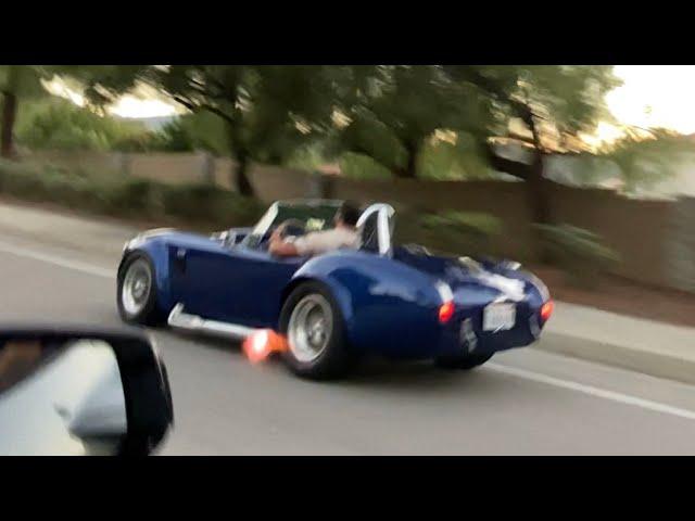 Cobra 427 engine sounds and acceleration - turn the volume up -