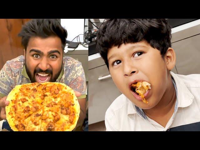 Pizza eating challenge with family