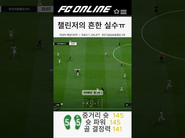 FC온라인 챌린저의 실수 #fconline #피파4 #fcmobile #