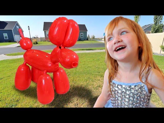 MY PET BALLOON DOG!! meet Squeakee our new puppy! showing Niko & Mom all his fun dog tricks