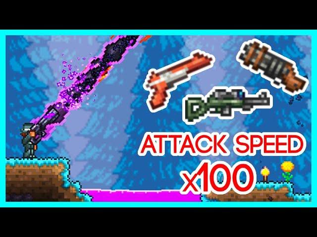 Slowest Weapons in Terraria, but their attack speed is 100x higher