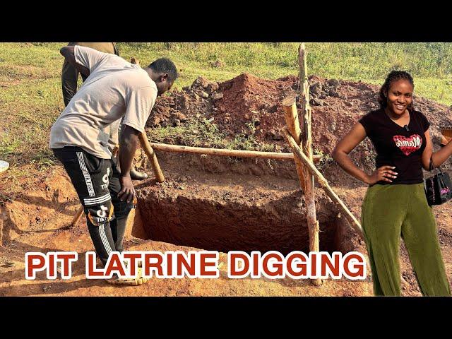 Digging Our 40FT Pit Lartine In Uganda// Building MY Dream House In Uganda