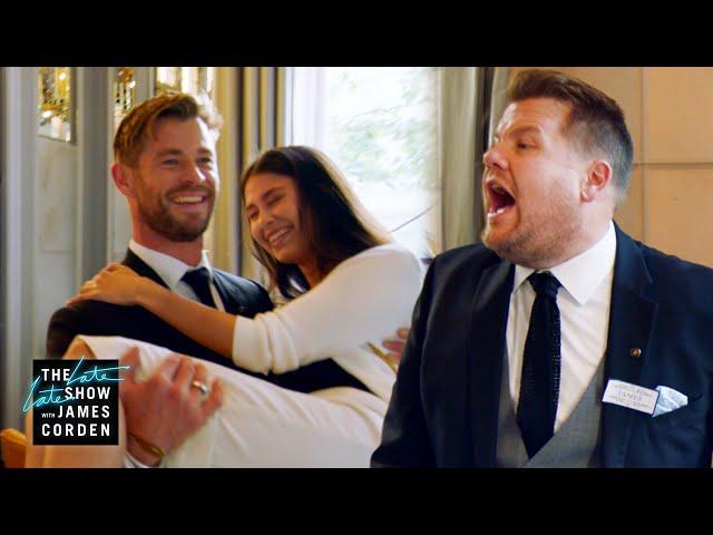 Chris Hemsworth v. James Corden - Battle of the Waiters - #LateLateLondon