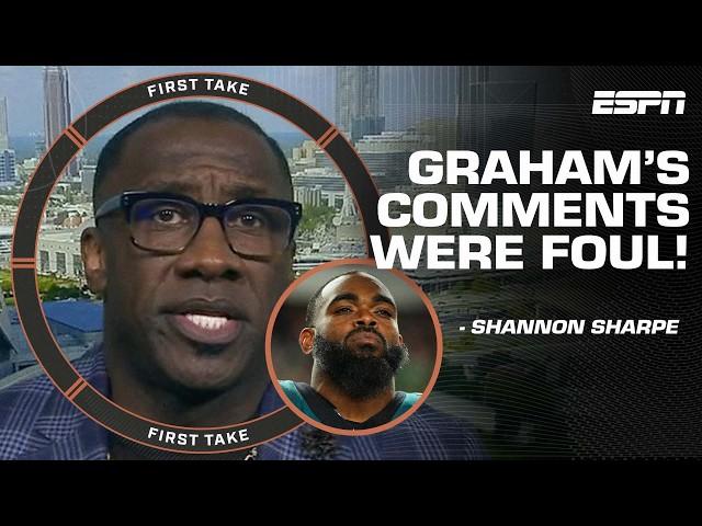 Shannon Sharpe calls Brandon Graham’s comments on Jalen Hurts and A.J. Brown ‘FOUL!’ | First Take