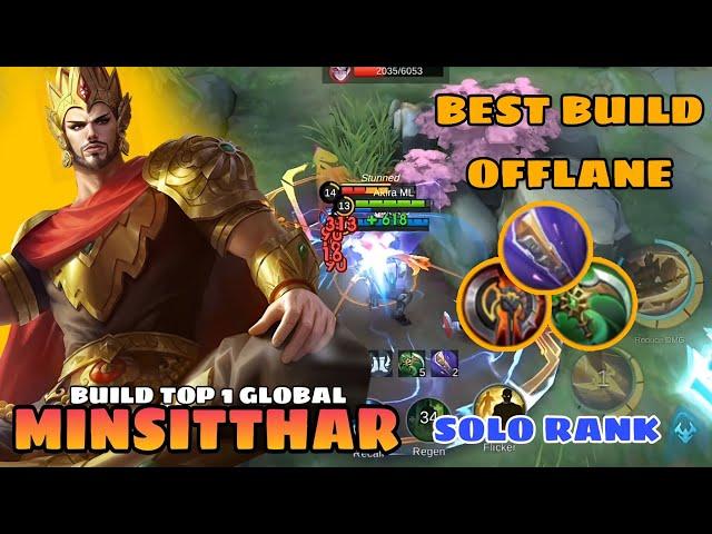 MINSITTHAR BEST BUILD 2024 | SOLO RANK MINSITTHAR GAMEPLAY | MOBILE LEGENDS