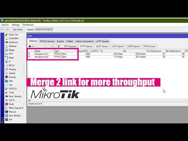 Mikrotik - How to Combining 2 Internet connections to increase the speed