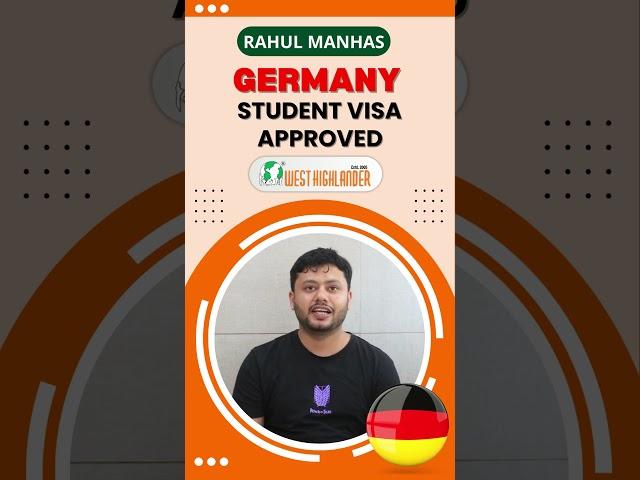 Congratulates Rahul Manhas for getting his Germany student visa within 1 month #studyingermany