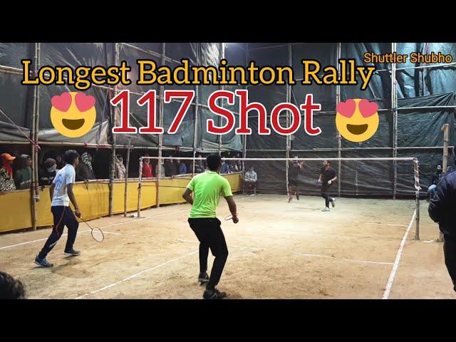 Longest Badminton Rallies 117 Shot Outdoor Badminton #badminton #match #trickshot