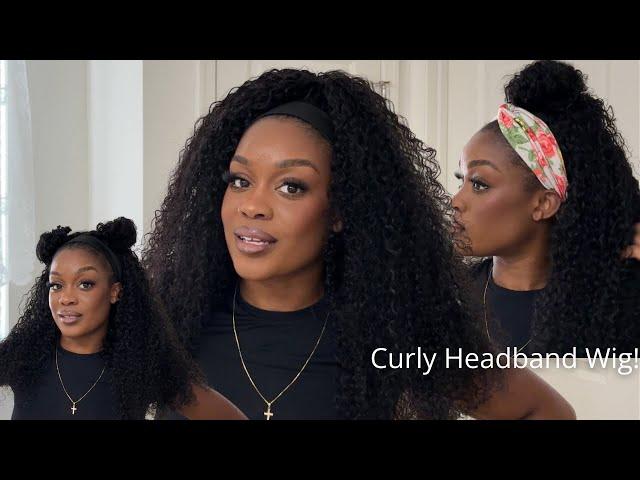 3 STYLES FOR LAZY GIRLS!  | EASIEST CURLY HEADBAND WIG EVER | 2 MINUTES INSTALL | ASTERIA HAIR