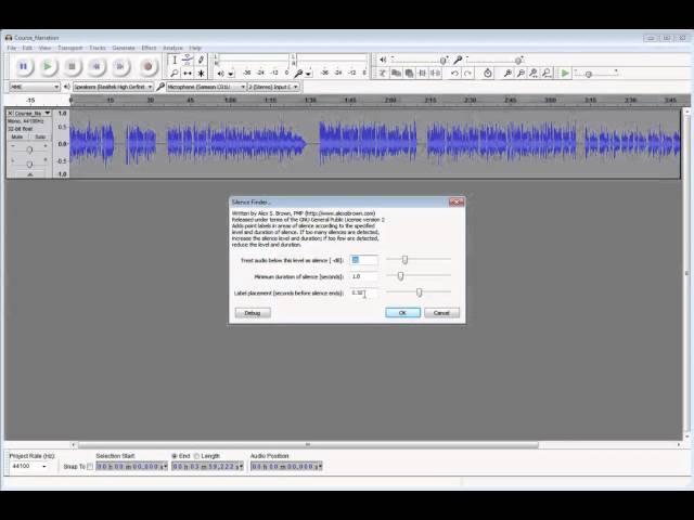 Using Audacity to split an audio file into multiple tracks