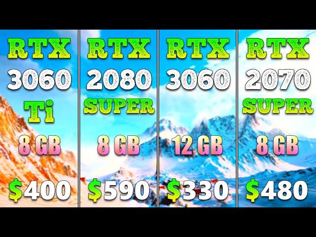 RTX 3060 Ti 8GB vs RTX 2080 SUPER 8GB vs RTX 3060 12GB vs RTX 2070 SUPER 8GB | PC Gaming Tested