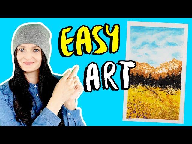 Abstract Drawing with Oil Pastels ► Easy Landscape Tutorial by Syndia Art