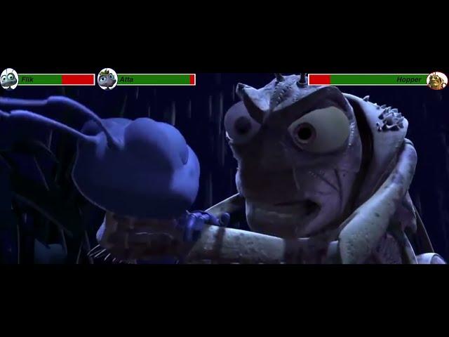 A Bug's Life (1998) Final Battle with healthbars 2/2 (Edited By @GabrielD2002)
