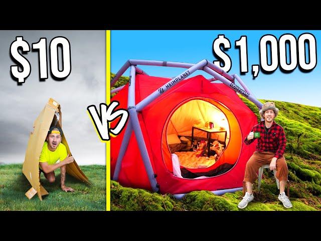 $10 VS $1,000 Overnight Survival Tents!