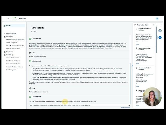 sovanta Product Demo | GenAI DocumentChat | Innovation Factory for SAP BTP